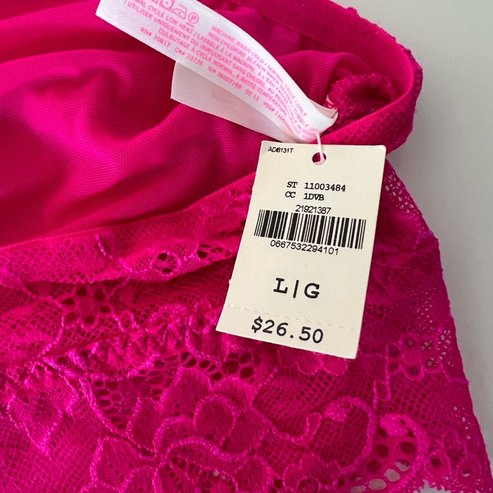 Two PINK Lace Bralettes, both size large - Picture 3 of 4
